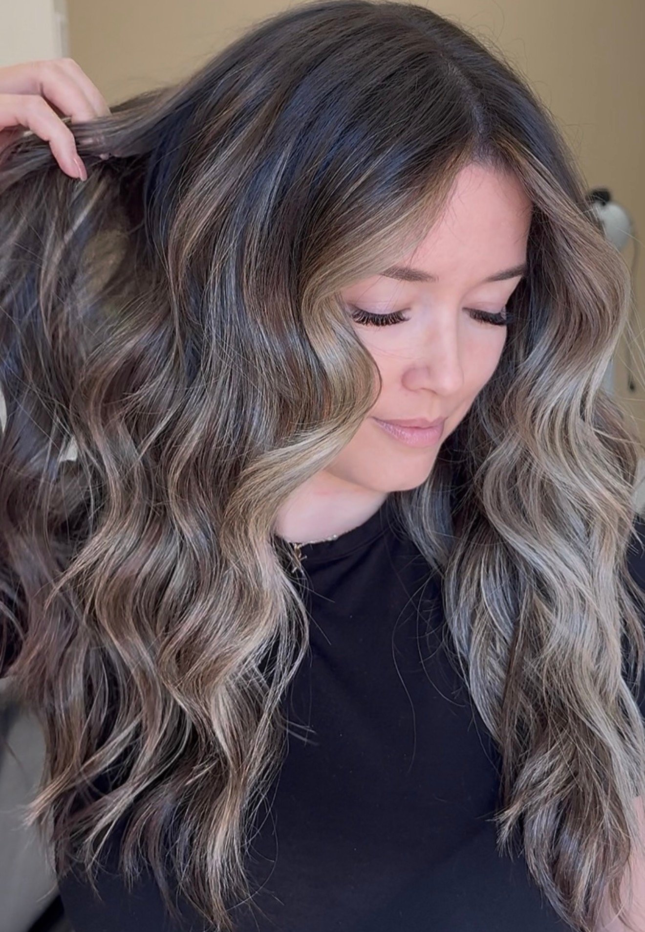 Ash brunette highlights by RG Hair by Rey